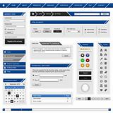 Website Web Design Element Template Frame Blue