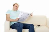 Man reads newspaper
