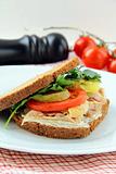 big healthy sandwiches made with whole grain bread
