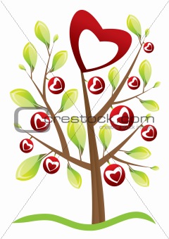valentine's day tree with leafs
