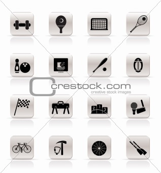 Simple Sports gear and tools icons