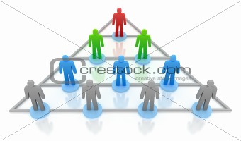 Pyramid hierarchy. Business concept. Isolated on white