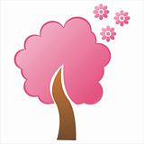 pink floral tree