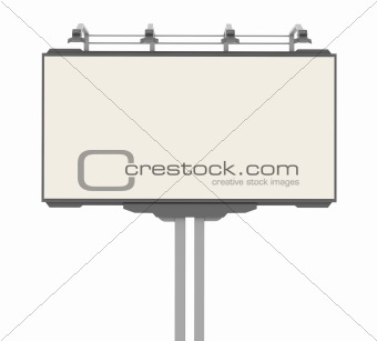 Empty advertisement hoarding. Isolated on white 3d concept.