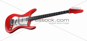 Electric Guitar . 3D image. My own design. Isolated on white