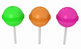 3d colorful sweet lollipops
