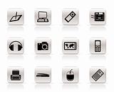 Simple Hi-tech technical equipment icons