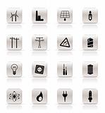 Simple Electricity,  power and energy icons