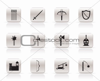 Simple medieval arms and objects icons