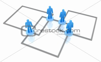 Business Network Concept. 3D Concept. Isolated on white