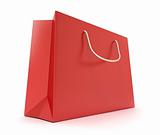 Red Shopping Bag. Clean cover. Isolated on white
