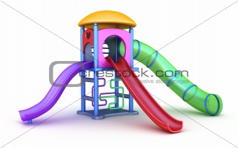 Colorful playground for childrens. Isolated on white