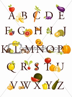 Fruits and vegetables  alphabet