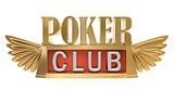 Poker club - gold emblem. Isolated on white