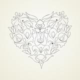 Decorative floral heart 