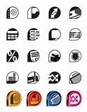 Simple bank, business, finance and office icons - vector icon set