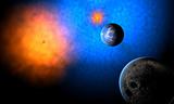 water planet of aliens in system of two suns
