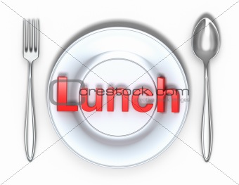 Lunch concept isolated on white