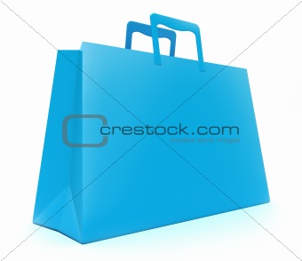 Blue Shopping Bag. Isolated on white