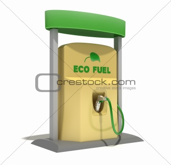 Eco Fuel station. Isolated on white
