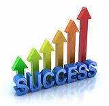 Success colorful graph concept. Isolated on white