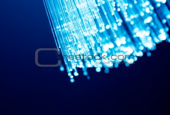 Blur blue fiber optic