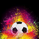Colorful background with a soccer ball. EPS 8