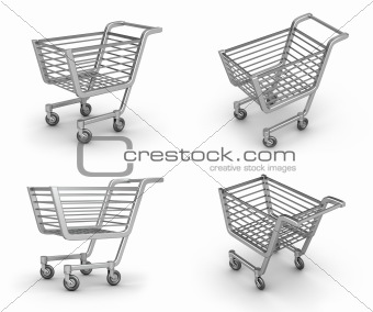 Shopping Cart set on white background