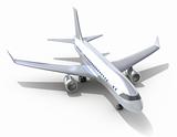 Airplane on white background. 3D image. My own design