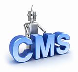 CMS : content management system concept. Isolated on white