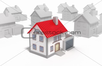 Best house . 3D concept isolated on white