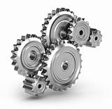 Perpetuum mobile : Gears isolated on white