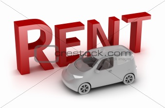 Rent a car. My own design. Isolated on white