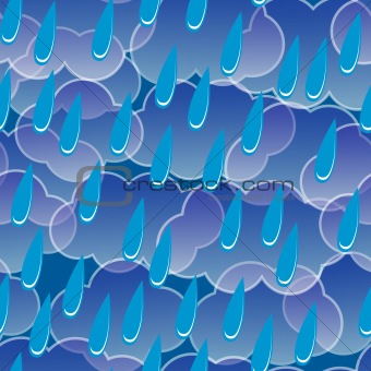 Background with clouds and rain drops
