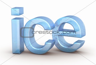 Word ice on white background