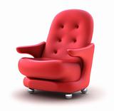Red Easy chair, isolated on white