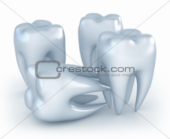 Teeth, 3D image. Isolated on white.