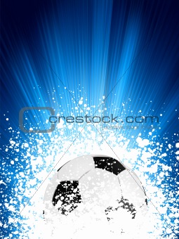 Football poster blue light burst. EPS 8