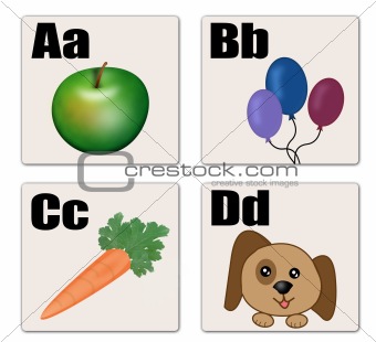 A - D alphabet cards