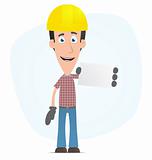 Builder with blank business card
