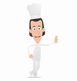Chef stands next to a blank place