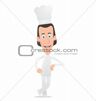 Chef stands next to a blank place