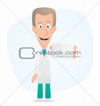Doctor with blank business card