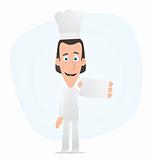Chef with blank business card