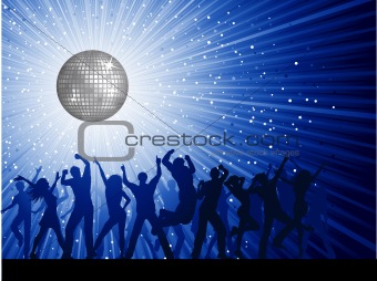 party people on disco background 