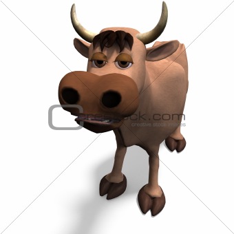 cute and funny cartoon bull