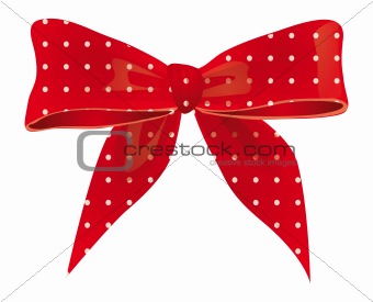 Bow of red ribbon