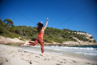 jumping towards the sea