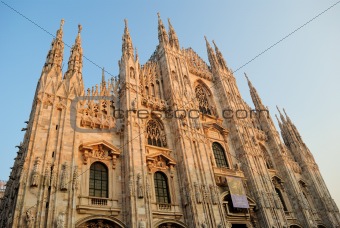 Milan cathedral (duomo): main front view
