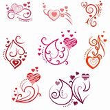 Ornate design elements with hearts